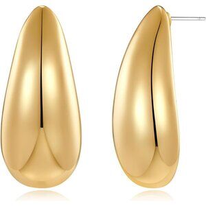 ⚡Gold Teardrop Earrings for Women Chunky Statement Drop Dangle Fashion Jewelry